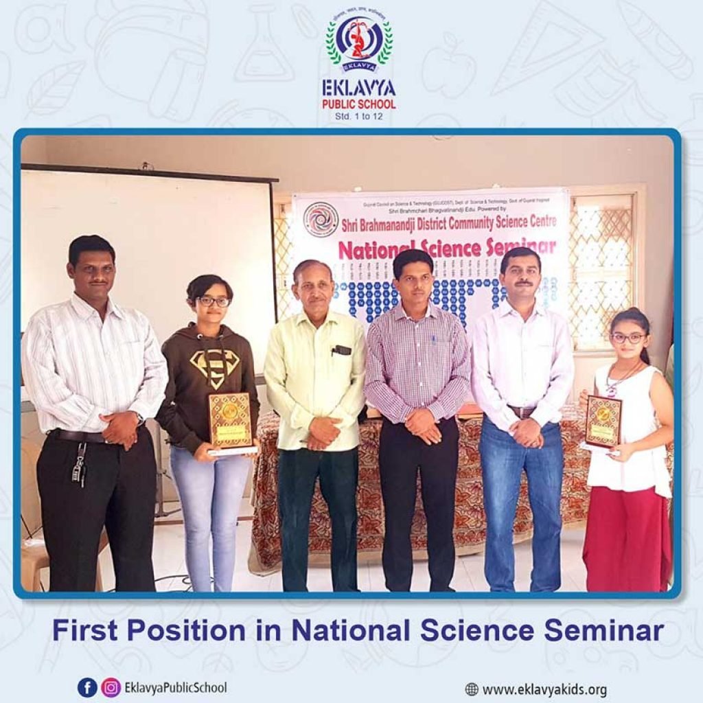 Ms. Angel Kachhadiya, student of Grade 9 of Eklavya Public School has brought accolades to the whole Eklavya family by securing the first position at Junagadh District level in National Science Seminar.
At such a tender age, she has dedicated her life for fulfilling her dream of becoming a scientist. Kudos to the girl!
Such bright students are making the entire school and parents proud. Heartiest Congratulations for her dynamic achievement!
#EklavyaPublicSchool #Junagadh