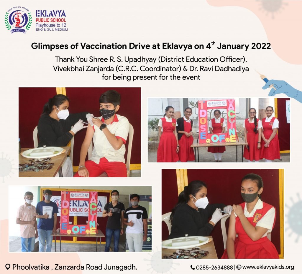 Glimpases of Vaccination Drive at Eklavya on 4th January 2022