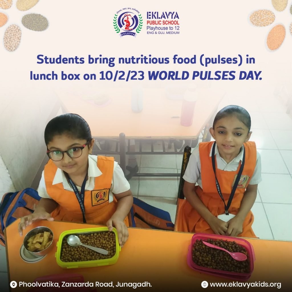 Students bring nutritious food (pulses) in lunch box on 10/2/23 WORLD PULSES DAY